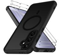 ivoler 3-in-1 Magnetic Case for Samsung Galaxy S24 5G/S25 5G with 2 Pack Screen Protector, Military-Grade Protection, Shockproof Cover-Black