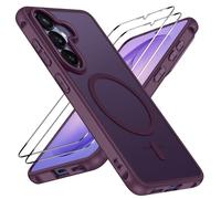 ivoler 3-in-1 Magnetic Case for Samsung Galaxy S26 5G with 2 Pack Screen Protector, Military-Grade Protection, Shockproof Cover-Burgundy
