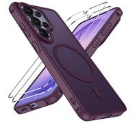 ivoler 3-in-1 Magnetic Case for Samsung Galaxy S26 Ultra with 2 Pack Screen Protector, Military-Grade Protection, Shockproof Cover-Burgundy