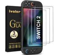 ivoler 3 Pack Screen Protector Compatible with Nintendo Switch 2 Model 2025 with Tempered Glass Protection Film - without air bubbles -Ultra Resistant Hardness 9H