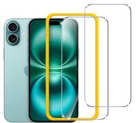 ivoler 3 Pack Screen Protector for iphone 16 plus/iphone 15 plus, with Alignment Frame Tool, 30-second installation,Tempered Glass Protection Film - without air bubbles -Ultra Resistant Hardness 9H