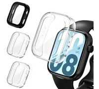 ivoler 3 Pieces Case with Screen Protector for Honor Watch X5i, Full Coverage, Shockproof, Scratch-Resistant, Protective Case, Ultra Thin, Soft TPU Screen Protector Case, 2 Transparent + 1 Black