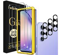 ivoler 7 in 1 HD Screen Protector Compatible with Samsung Galaxy A54 5G, 3 pack Tempered Glass Film and 3 Camera Lens Protectors with an Installation Alignment Aid, 30-second installation,Bubble-Free