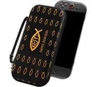 ivoler Carrying Case for Nintendo Switch 2 Model(2025), Portable Hard Shell Pouch Carrying Travel Game Bag for Nintendo Switch 2 Accessories Holds 12 Game Cartridge (Black+Gold Fish)