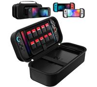 ivoler Carrying Case for Nintendo Switch 2/Switch/OLED Model, Large Capacity Portable Travel Case Fits Switch 2 Dock or Pro Controller, 10 Game Card Slots, Protective Storage Bag - Black