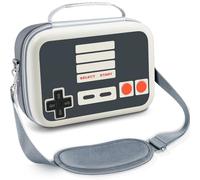 ivoler Carrying Case for Nintendo Switch/For Switch OLED Model (2021), Portable Travel, All Protective Hard Messenger Bag Soft Lining 18 Games for Switch Console Pro Controller-Retro Gray