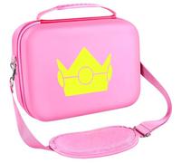 ivoler Carrying Storage Case for Nintendo Switch/Switch OLED Model,Portable Travel All Protective Hard Messenger Bag Soft Lining 18 Games for Switch Console Pro Controller & Accessories (Pink)