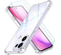 ivoler Case for Oppo Reno 16F 5G / Reno 16 FS 5G with Shockproof Protective Corners, 1 Mobile Phone Case with 2 Pieces Tempered Glass Protection Glass, Transparent Scratch-Resistant Protective Case