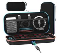 ivoler [Charging Cable Port Carrying Case for Nintendo Switch 2 Console 2025, Travel Case with Charging Cable Port, Holds 12 Game Cards Cartridge for Switch 2 Accessories- Black