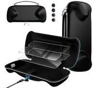 ivoler Charging Cable Port Carrying Case Set for PlayStation Portal Remote Player, Carry Case and 2 Screen Protector for PS Portal - Black