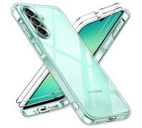 ivoler Clear Case for Samsung Galaxy A26 5G, 1 Phone Case with 2 Pack Tempered Glass, [Military Protection] Shockproof Transparent Protective Case Thin Transparent Case