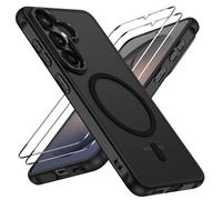 ivoler for Samsung Galaxy S26 Magnetic Case, Fit for MagSafe, with Screen Protector X2, Military-Grade Shockproof Cover, Full Camera Protection, Translucent Anti-Fingerprint Case, Black