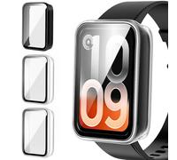 ivoler Pack of 3 Hard PC Case with Glass Screen Protector for Xiaomi Smart Band 10 Pro, Full Coverage, Shockproof, Protective Case, Thin, HD, Clear, Scratch-Resistant Bumper Protective Case, 2