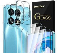 ivoler Pack of 3 Tempered Glass Screen Protectors for Honor X8a, with 2 x Rear Camera Protectors, 9H Glass Hardness, Anti-Scratch, Bubble-Free