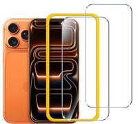 ivoler Phone Screen Protector for case 17 Pro Max, with Alignment Frame Tool, 30-second installation,Tempered Glass Protection Film - without air bubbles -Ultra Resistant Hardness 9H 6.1-Inch, 2-pack