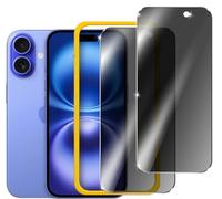ivoler Privacy Screen Protector for iphone 16 / iphone 15, with 1 Installation Alignment Aid, 30-second installation,Tempered Glass Film Bubble-Free, Anti-Spy & Anti-Fingerprint, 6.1-Inch