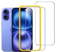 ivoler Screen Protector for iPhone 16 / iPhone 15, with Alignment Frame Tool, 30-second installation,Tempered Glass Protection Film - without air bubbles -Ultra Resistant Hardness 9H 6.1-Inch, 2-pack