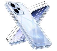iVoler Transparent Anti-Yellowing Cover for Oppo Reno 15F 5G / Reno 15 FS / 14F / 14 FS with 2 Pieces Tempered Glass Film, Shockproof Military Grade Slim Case Anti-Scratch Bumper Case