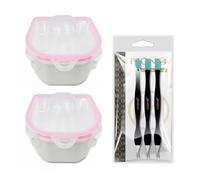 IVON 2pcs Nail Soaking Bowl & 3pcs Cuticle Pusher, Soak Off Gel Polish Remover Manicure Bowl and Rubble Tip Cuticle Pusher