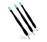 IVON 3 Pack Cuticle Trimmer Pusher Remover, Rubber Tip Gentle on Nail Bed