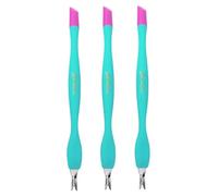 IVON 3pcs Cuticle Trimmer Pusher, Rubber Tip Soft on Nail Bed