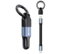 ivon Mini 3A USB Type-C Keychain - Fast Charging Data Cable, Portable Travel Keychain, QC 3.0 USB Type C Short Cable Cord For iPhone Samsung Xiaomi Huawei (Type-C + Type-C)