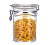 IVOOBR 50 oz Reinforced Medium Acrylic Canister with Locking Clamp, Airtight Flip Jar | Food Storage Container for Flour, Sugar, Coffee, Candy, Cookie etc