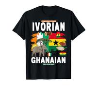 Ivorian Ghanaian Roots Idea For Women Ivory Coast Ghana Flag T-Shirt
