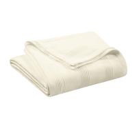 Ivory 100% Cotton Twin Size Blanket | Super Soft Breathable Lightweight Throw | All-Season Knit | Luxury Hotel Style | Easy Care