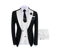 (Ivory, 4XL) Men's Gentlemen's Suits Luxury Party Stage Men's Tuxedo Fitted 3-piece Jacket Pants Vest