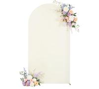 Ivory Arch Backdrop Cover for Wedding, 6FT Ivory Arch Cover Stretchy Backdrops, Double-Sided Arch Stand Covers for Wedding Ceremony, Baby Shower, Birthday Party Decoration