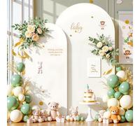 Ivory Arch Backdrop Covers - 7.2FT, 6FT Spandex Fitted Wedding Arch Stand Covers Round Top Chiara Arch Backdrop Cover for Wedding Birthday Party Decoration