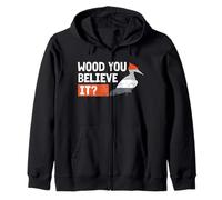 Ivory-Billed Woodpecker Birdwatching Wood You Believe It Zip Hoodie
