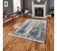 Ivory/blue Modern Abstract Easy To Clean Rug For Living Room Bedroom And Dining Room-120Cm X 170Cm