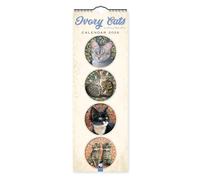 Ivory Cats Slim Calendar 2026 (Art Calendar)