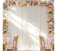 Ivory Chiffon Backdrop Wedding Decoration Party Stage Decorative Backdrop Background Curtain 10ftx8ft Photo Studio Backdrop