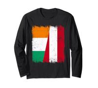Ivory Coast Austria Flag | Ivorian Austrian Roots Long Sleeve T-Shirt
