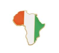 Ivory Coast Country Flag Brooch - National Style Oil Drop Map Outline Flag Pin Badge,Vintage Novelty Accessories National Emblem Brooch Badge Lapel Pin For Men Women