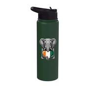 Ivory Coast Elephant Flag Cote D'Ivoire Ivorian Roots Stainless Steel Insulated Water Bottle