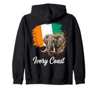 Ivory Coast Elephant National Flag Zip Hoodie
