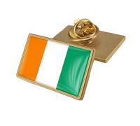 Ivory Coast Flag Brooch - Personalized Crystal Flag Shape Print Pin Flag Badge,Lapel Pins Patriotic Clothes Scarf Bag Hat Accessories For Women Men Rectangle