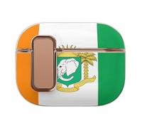 Ivory Coast Flag National Emblem Case Cover Compatible with Airpods Pro 2 Protection with Keychain