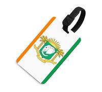 Ivory Coast Flag National Emblem Luggage Tag Identify Labels Baggage Handbag Tags with Name Card for Travel