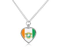 Ivory Coast Flag National Emblem Pet Ash Necklace Keepsake Memorial Heart Pendant Jewelry