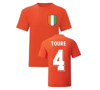 Ivory Coast Junior Kolo Toure National Hero Tee in Orange | Size: 12-13 Years Ivory Coast Orange 12-13 Years