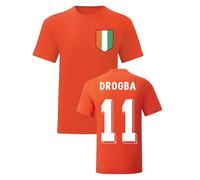 Ivory Coast Women's Didier Drogba National Hero Tee in Orange | Size: Large Ivory Coast Orange L