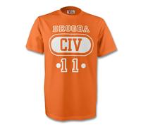 Ivory Coast Women's Womens Didier Drogba Civ T-Shirt in Orange | Size: 2XL Ivory Coast Orange 2XL