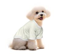 Ivory Color Print Dog Tshirt - Hawaiian Floral Pet Apparel For Puppy Top, Dog Christmas Outfit & Thanksgiving