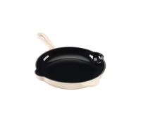 Cooks Professional 26cm Cast Iron Frying Pan | Round Heavy-Duty Skillet Cooking Pan with Enamel Interior | Oven Safe to 260°C, Induction & All Hob Compatible | PFAS, PFOA & PTFE-Free | Ivory