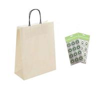 Ivory Cream A4 Paper Party Gift Bags With Seal Stickers ~ Boutique Shop Loot Carrier Bag (10 Bags)